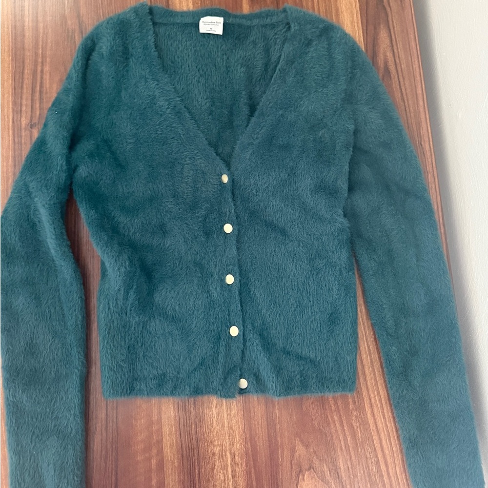 Abercrombie & Fitch Teal Fuzzy Cardigan